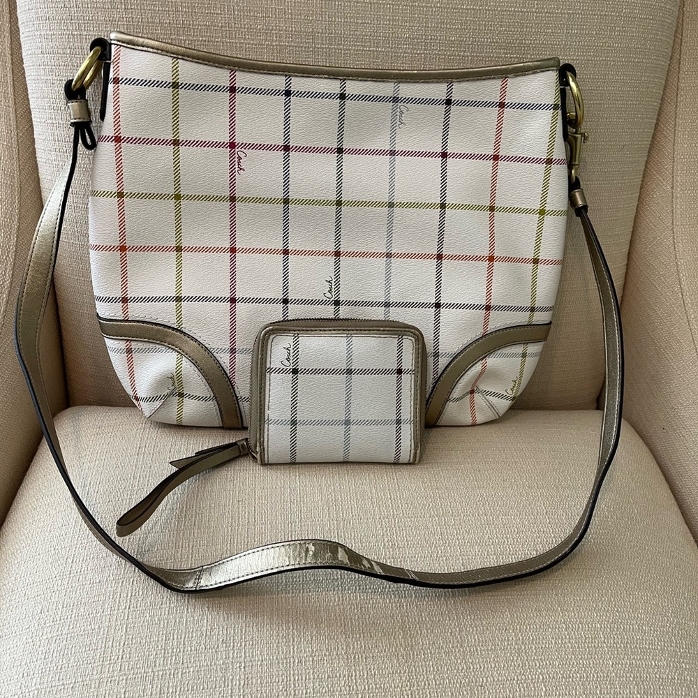 Coach Peyton Tattersall Crossbody Bag and Wallet Set - Picture 2 of 6